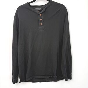 Pendleton Henley Mens M Black Cotton Casual Minimalist Rugged Capsule Workwear